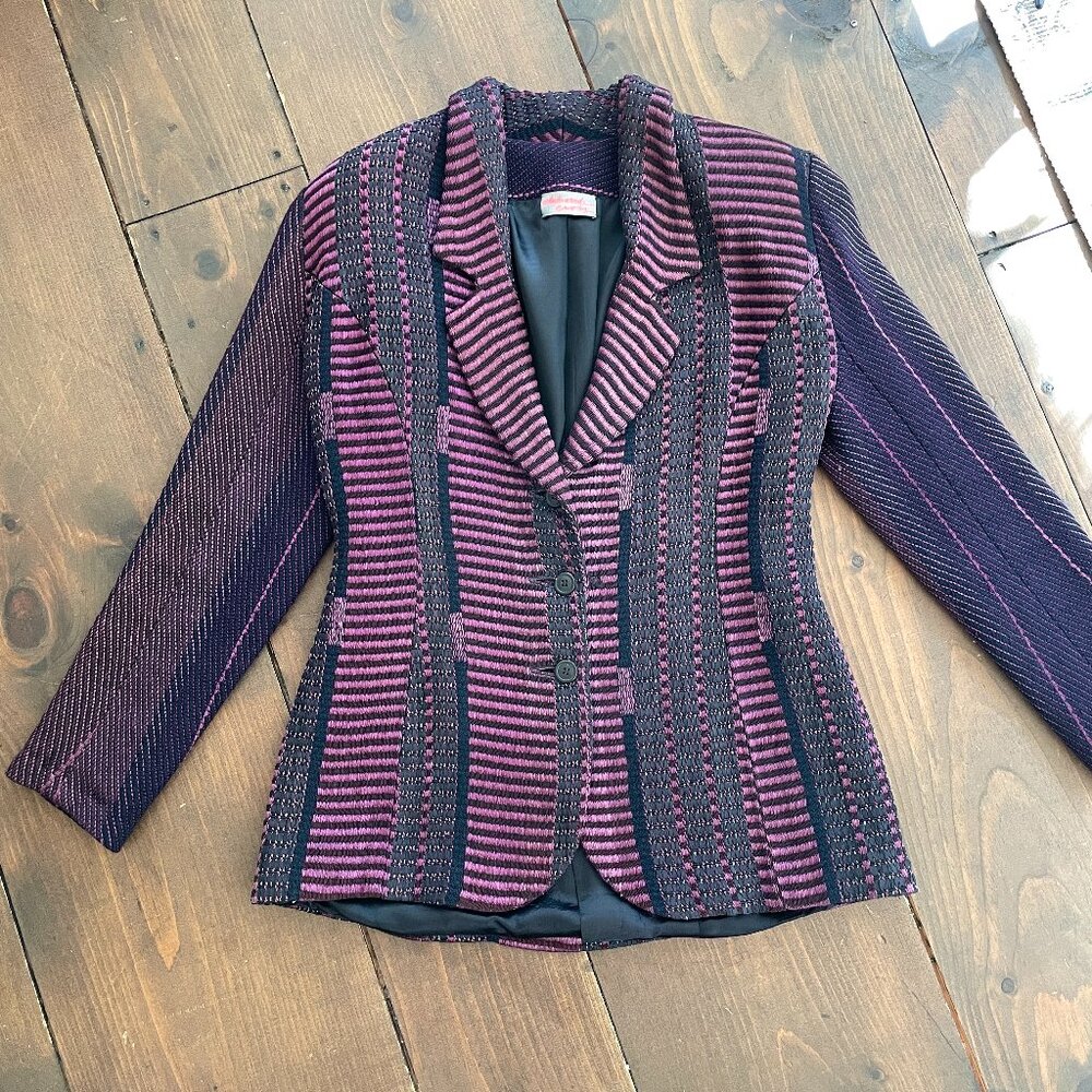 Deborah Cross Vintage Textile Wearable Art Jacket Blazer, Medium